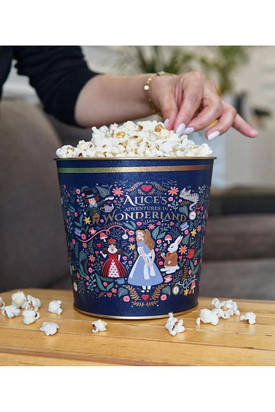 FARALYAHOME Tales Alices Patterned Popcorn Bucket, 17.5 X 17 Cm, 2.6 Lt