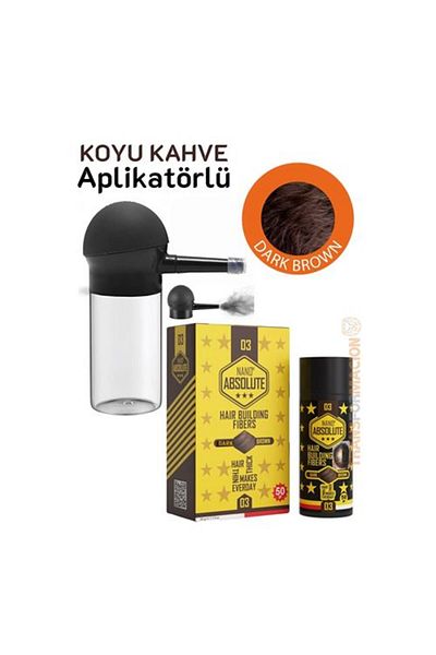 Kanonik Education Hair volumizing fiber topical powder with applicator dark tone brown