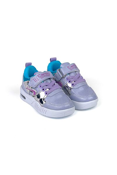 KAJILA Baby Girl Lilac Lighted Velcro Sneaker Sports Shoes