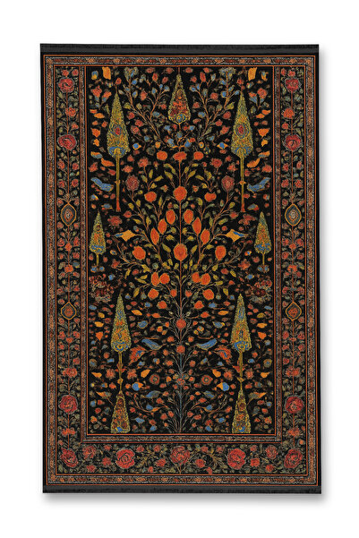 Rugs Modern Halı MOSSO Μαύρο Θέμα με Λεπτομερές Σχέδιο στην Άκρη, Υφαντή Βάση...
