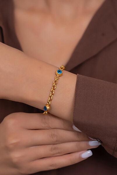 7 Gram Mavi Gözlü Doç Yatırımlık Bilezik