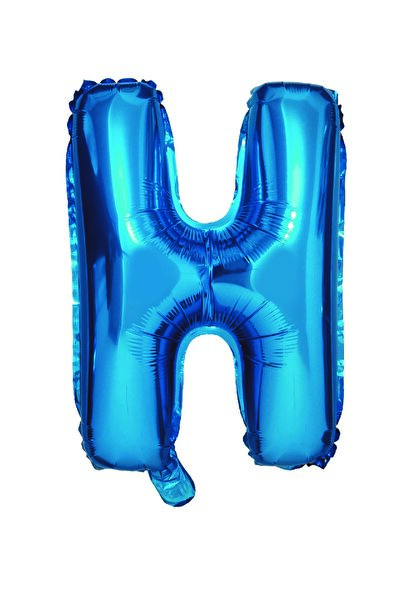 SDX Market Balon folie metalizată albastră, Mirific Party, litera H, 40 cm
