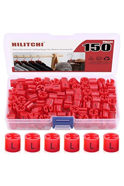 Generic علامات ترميز ألوان لمقاسات الملابس من هيليتشي - (150 قطعة كبيرة)