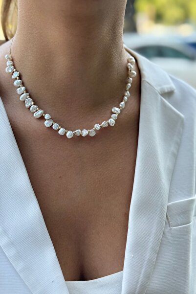 Utku Kuyumculuk 14 AYAR BAROK İNCİLİ ÖZEL TASARIM ALTIN KOLYE