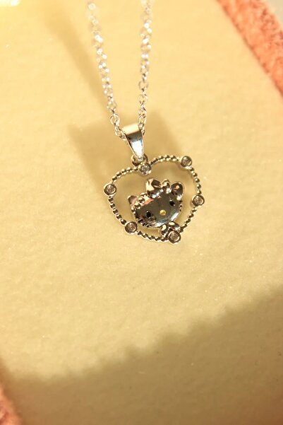 Harlofia Jewelry Steel Heart Hello Kitty Necklace