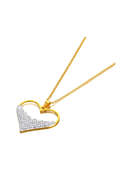 Eva Grace Colier Roselyn, auriu, din oțel inoxidabil placat cu aur 18K, cu pa...