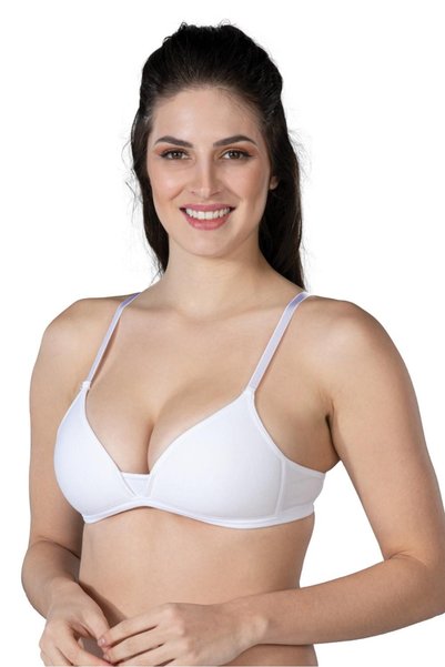 Generic Brand White MI Emay 1417 Modal Cotton Covered Bra
