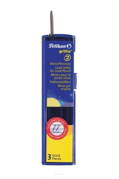 Pelikan Set of 3 pencil leads, Pelikan, 2 mm, Black