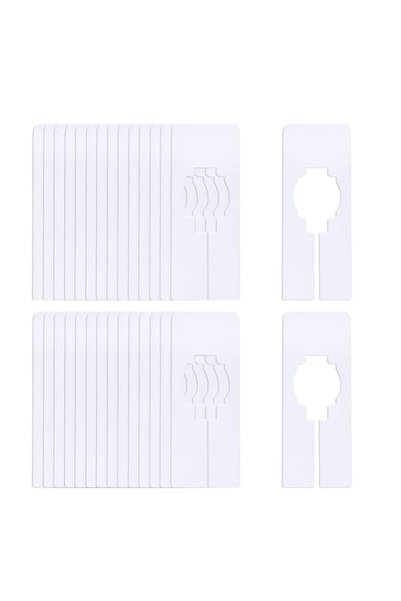 Generic 30 قطعة من فواصل الملابس المستطيلة البيضاء بحجم رف الملابس، فواصل خزا...