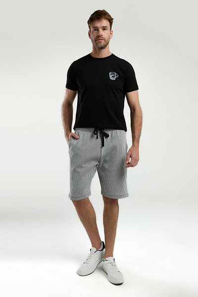 Arnetta Men's Crew Neck Short Sleeve Pajama Suit with Shorts
