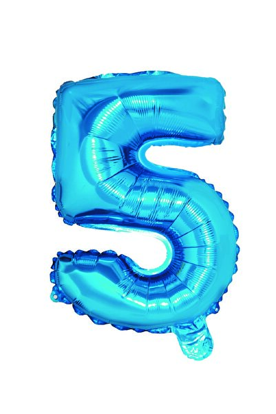 SDX Market Balon folie metalizată albastră, Mirific Party, numărul 5, 40 cm