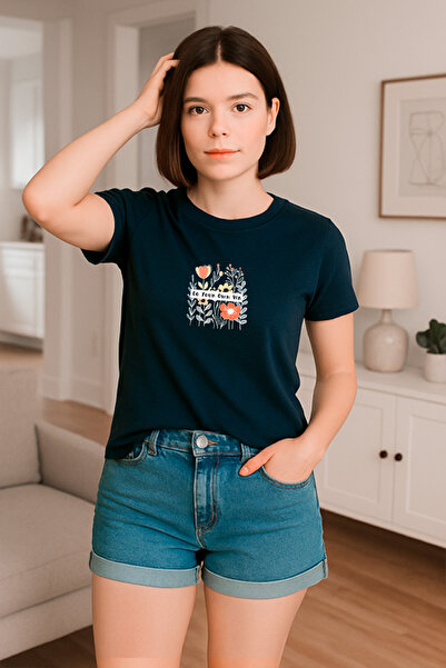 HUBERYWEAR Tricou de damă croi relaxat cu imprimeu floral – HUBERY