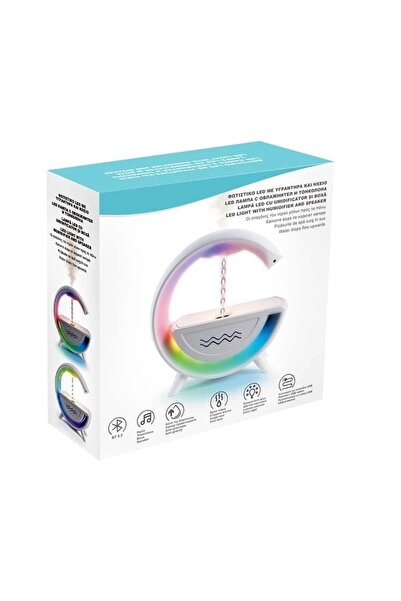 divendi-ro Lampă LED cu umidificator, difuzor și USB, plastic, 24x8x26cm, albă