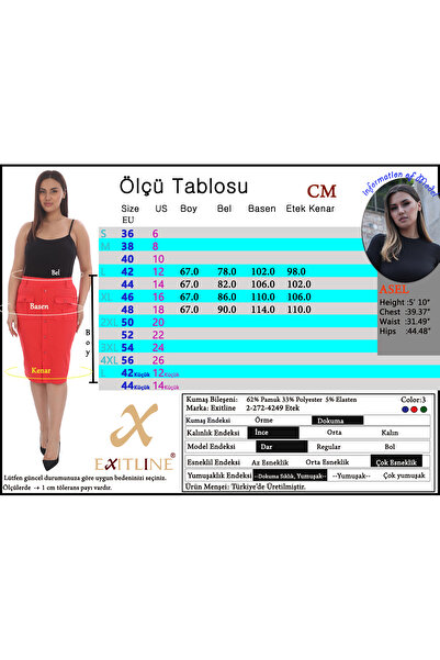 EXİTLİNE Women's Seasonal Elastic Waist Snap Front & Flap Knee-Length Black Wonderful Stylish Skirt