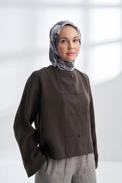 ARMANDA Smoked Twill Silk Scarf 4305