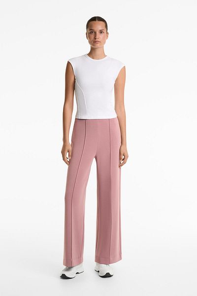 Oysho Straight-leg trousers with soft-touch modal and crease
