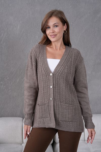Lamierra Knitwear Women's Mother Wool Embroidered Cardigan