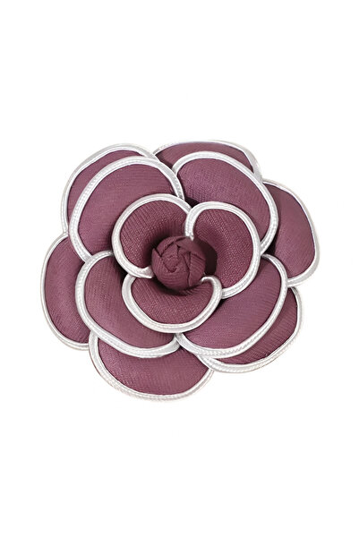 Eva Grace Καρφίτσα Malie, σκούρο ροζ, χειροποίητη, σε σχήμα καμέλιας