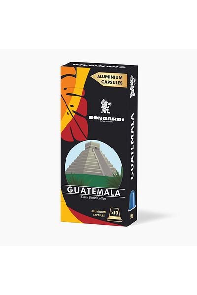 Bongardi Coffee Guatemala Blend Nespresso Compatible Aluminum Capsule Coffee 10 Pieces