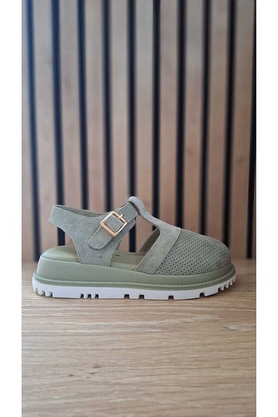 POTEEN Ptn Merrinea Tan Buckle Detail Genuine Leather Women's Sandals