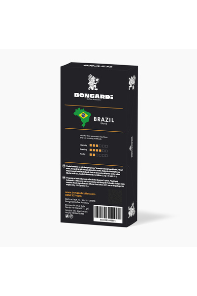 Bongardi Coffee Brazil Blend Nespresso Compatible Aluminum Capsule Coffee