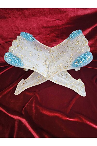 Demet Art Studio Reçineye Hayat Veriyoruz Epoksi Altın Varaklı Mavi Taşlı 20x...