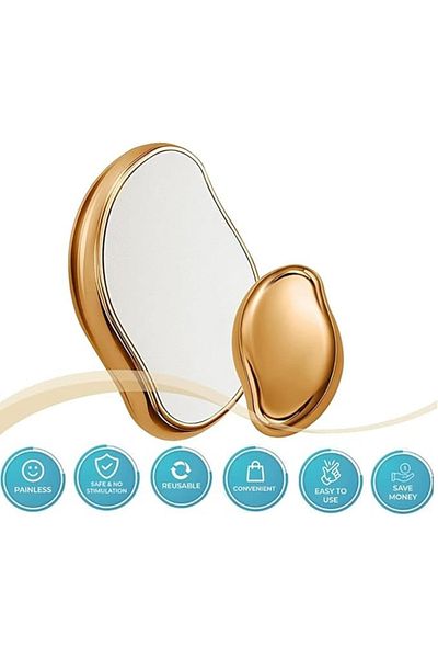 Generic Crystal Hair Removal Eraser – Reusable Painless Hair Remover & Skin Exfoliator (Golden)