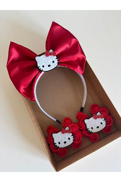 Hello Kitty Red Crown Buckle Set