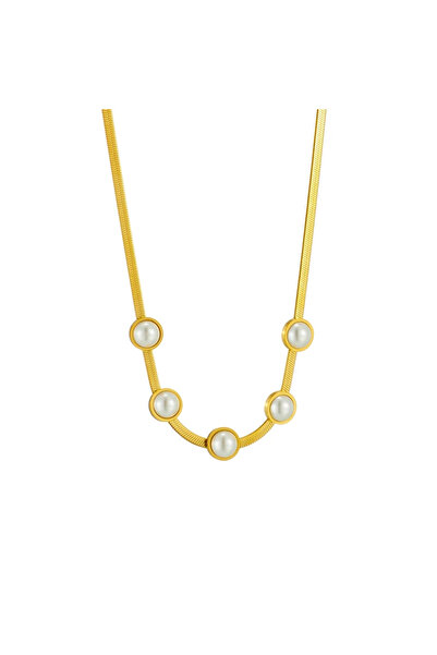 Eva Grace Κολιέ Enisa, χρυσό, ανοξείδωτο ατσάλι, επιχρυσωμένο 18K, μοντέλο με...