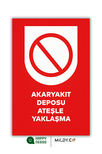 Happynesso Sign "Fuel Depot Fire Approach" from the Warning Signs Series 25 cm X 35 cm