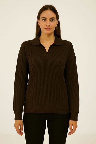 Zeyoo Collection Twill Polo Neck Sweatshirt