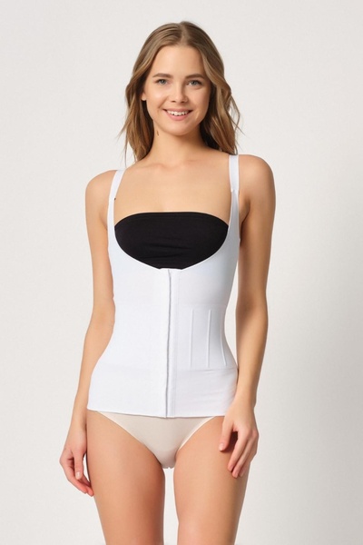 ENTELIA White Emay 2946 Underbust Underwire Supported Tank Top Corset