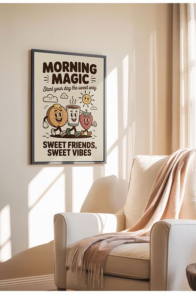 21mxm Unframed Kitchen Wall Art - Morning Magic Poster A3