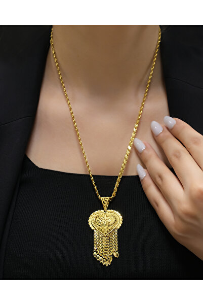 kuyumcu söylemez ÇİÇEK DETAYLI ALTIN HİNT KOLYE ZNC/60CM 3.6MM UC/66MM 12.55GR 14 AYAR