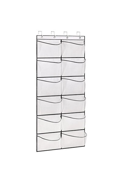 Generic منظم أحذية كيمبورا فوق الباب، 12 جيبًا شبكيًا كبيرًا، رف أحذية معلق ل...