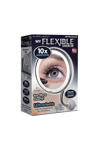 divendi-ro Mirror with 10x Magnification, 21 LED Bulbs, 21×9.5×23 cm, white