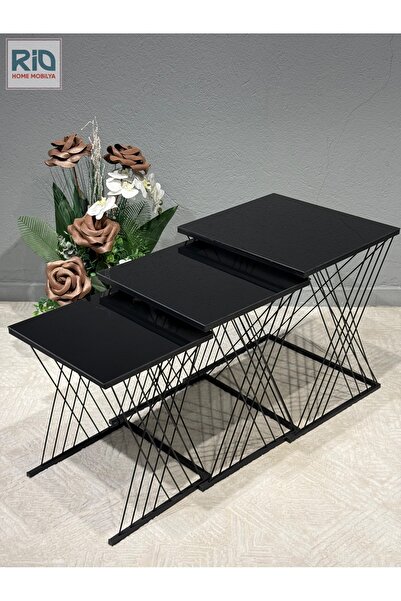 RİO HOME MOBİLYA Siyah metal ayaklı c zigon