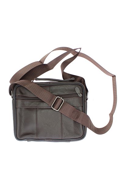 ButicCochet Men's shoulder bag, made of genuine leather, ButicCochet, 20 x 16 x 5 cm, Dark brown - GNM44