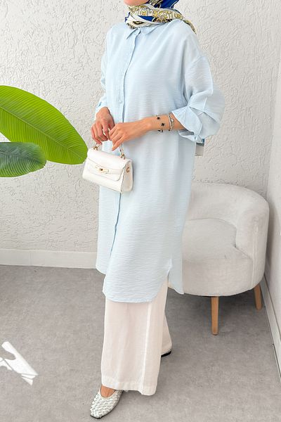 Salih Çelebi Tunica lunga hijab cu nasturi 612139 - BEBE BLUE