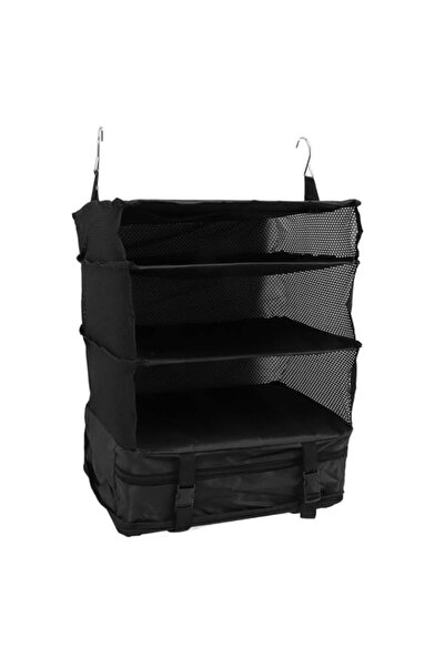 Generic منظم خزانة معلق بثلاثة رفوف من GUPE، حقيبة أرفف سفر محمولة كبيرة السع...