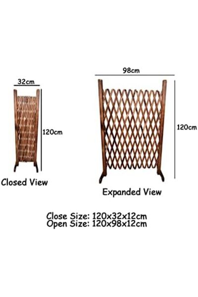 genric FFD Wood Fence for Garden - Expandable Wooden Trellis Safety Gate for Pets - Freestanding Fence