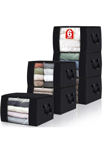 Generic مجموعة فاب توتس المكونة من 6 قطع لتخزين الملابس، وحقائب تخزين البطاني...