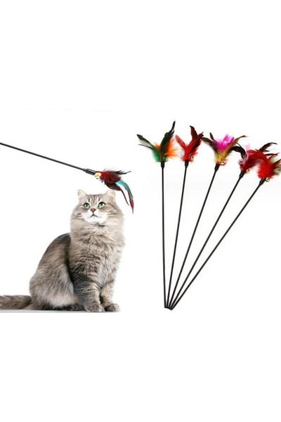 Sonrisa Pets Rattle Furry Cat Play Stick