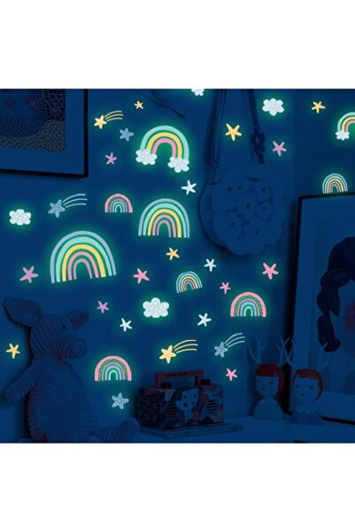 Generic Quanhaigou Rainbow Clouds Stars Glow in The Dark Wall Stickers DIY Ho...
