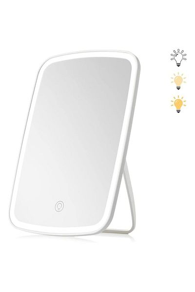 Generic INFLUX LED Makeup Mirror with Adjustable Brightness & 3 Color Modes – Rechargeable Mirror with Ligh