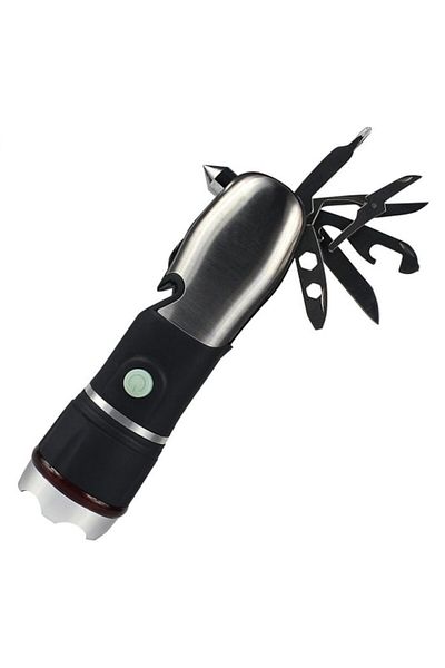 UIQ LED flashlight with On/Off button 2in1, 1W, 40lm, 4 lighting modes, 3 AAA batteries, Black