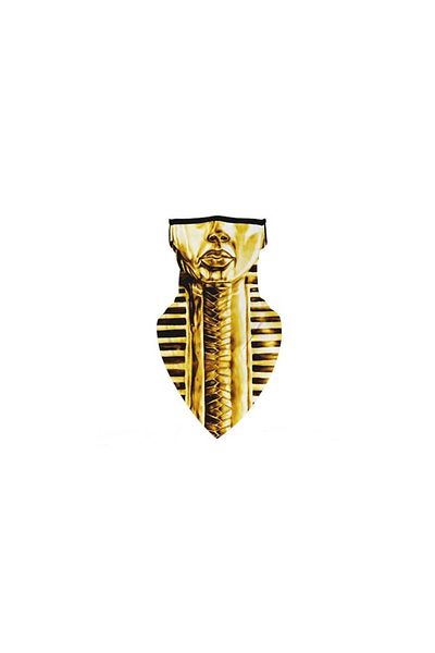 SOHO Microfiber Scarf Mask, Pharaoh Model, Black-Gold