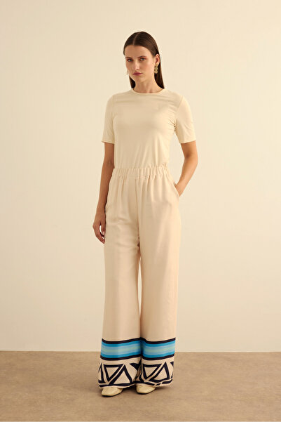 Aker Βαμβακερό παντελόνι με ριγέ σχέδιο και ελαστική μέση