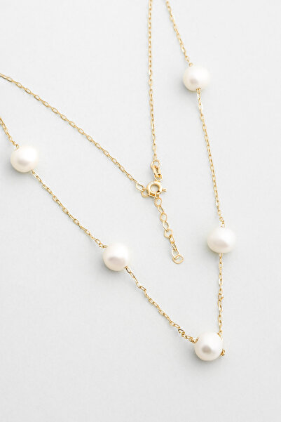 So CHIC... Doğal İnci 14 Ayar Sarı Altın Kolye