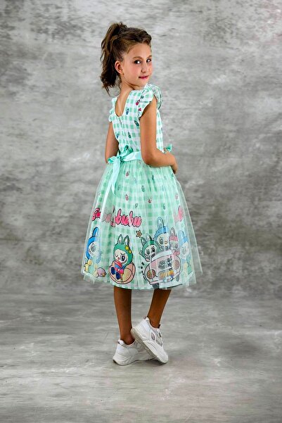 DeKuBaby Super Concept Κρεπ Βραδινό Φόρεμα για Κορίτσια με Τούλι Αφράτη Φούστα - Φόρεμα για πάρτι - Φόρεμα γενεθλίων